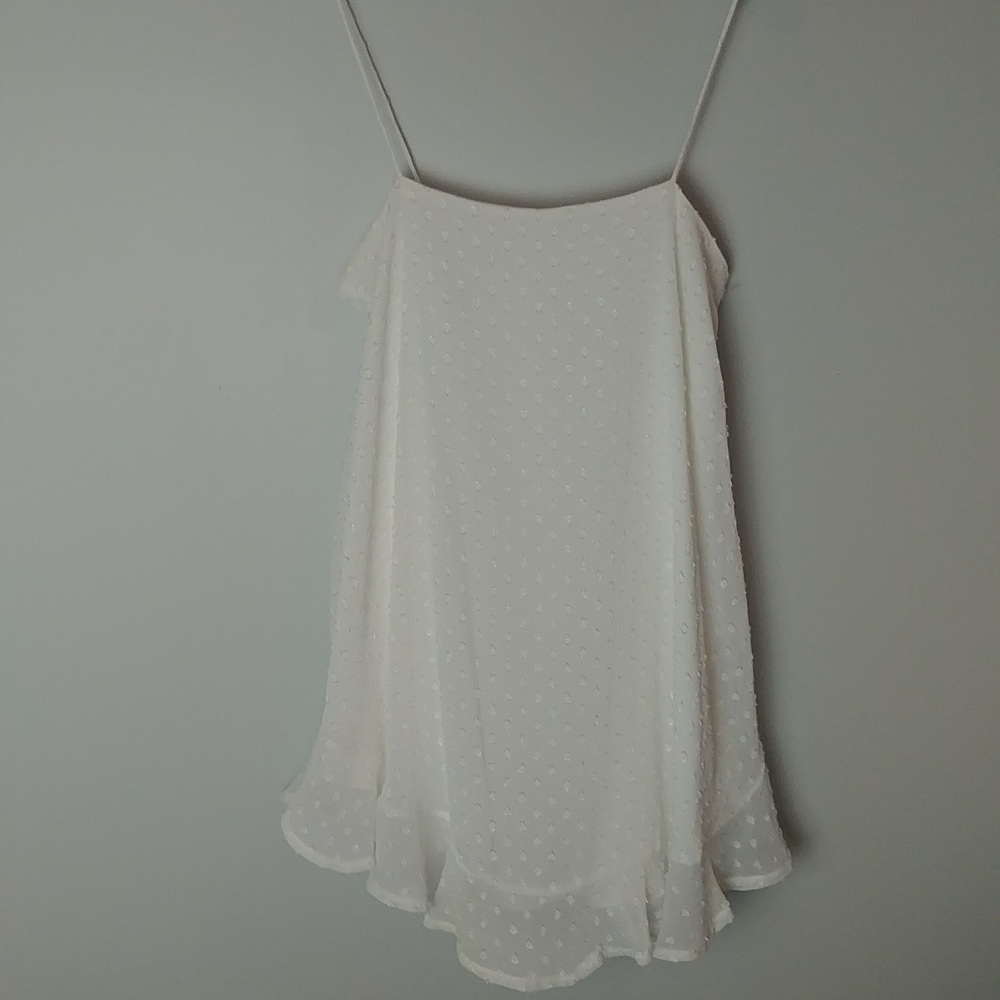 American Thread Skinny Strap Ruffled Hem Dress